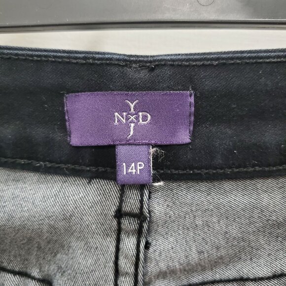 Not Your Daughters Jeans NYDJ Petite‎ Plus Jet Black Stretch Skinny Jeans 14P - Picture 5 of 9